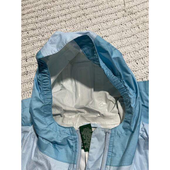 LL Bean Rain Coat Wind Breaker Lightweight Hooded Girls Medium 10-12 Blue 0 BVS1 - Picture 12 of 16